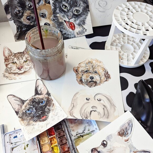 Maine Coon Cat Watercolor Art Print - Picture 3 of 4